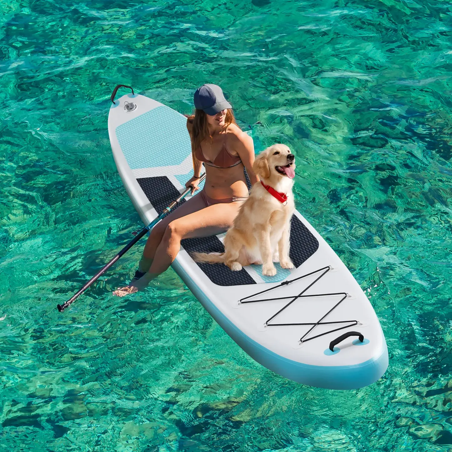 Tabla de Stand Up Paddle Hinchable Premium con Remo 2 en 1, Diseño Ancho y Estable, y Superficie Antideslizante y Cómoda para Adultos y Jóvenes