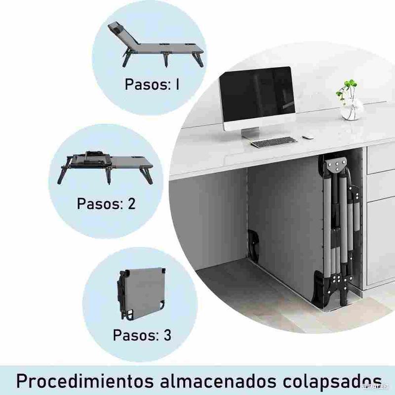 Silla de playa plegable con respaldo acolchado y ajuste en 5 posiciones, adecuada para acampadas al aire libre y uso en interiores.