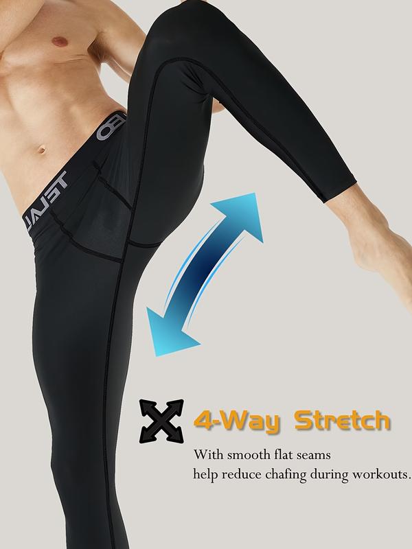 Paquete de 5 pantalones de compresión térmica para hombre, mallas deportivas con forro polar, leggings deportivos, ropa interior térmica para clima frío, ropa de invierno, material de poliéster - Ropa masculina