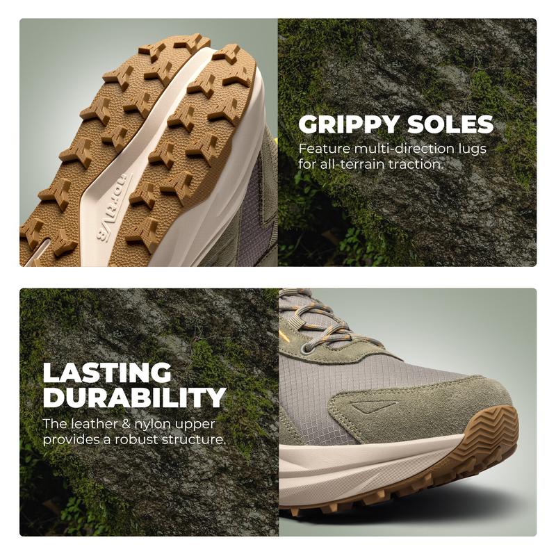 Botas de senderismo para hombre con puntera ancha, impermeables, para exteriores, trekking y camping, para fascitis plantar y juanetes, con una fabricación duradera y una cómoda entresuela de EVA con una caída de 5 mm.