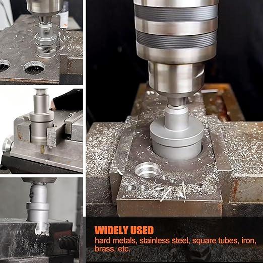 Kit de brocas de carburo para perforar metal TCT de 5/8" a 2-1/4" pulgadas, para corte de alta precisión en acero inoxidable, hierro, cobre y latón.