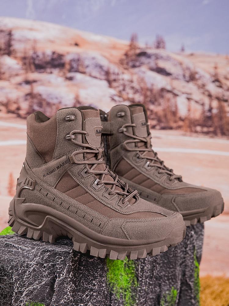 Men's All-Weather All-Terrain High-Top Round Toe Lightweight Breathable Slip-Resistant Outdoor Sports Boots for Mountaineering Trekking Work Tactical Activities fashion outdoor shoe hikingshoes trekking  boots jungle