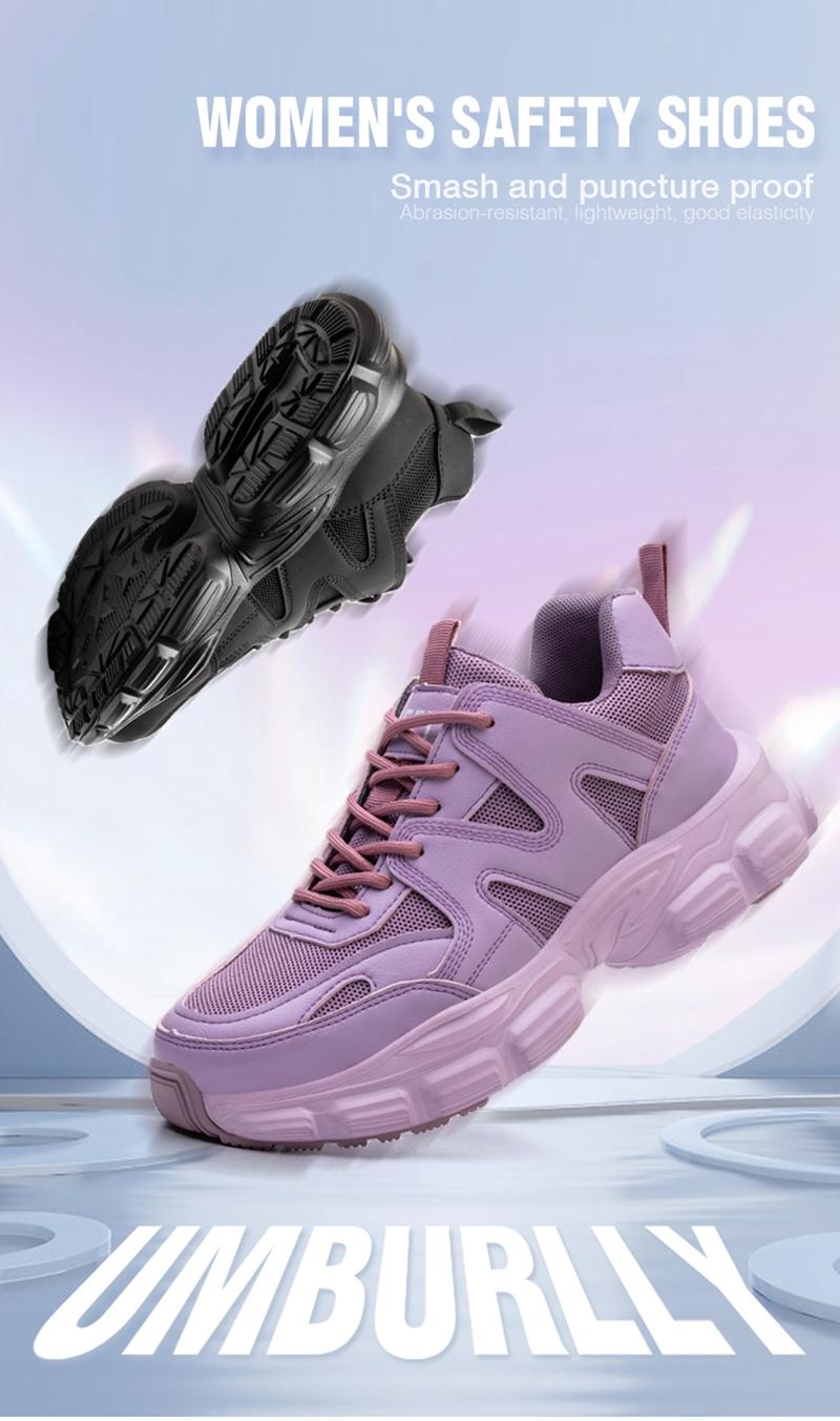Women's Safety Shoes with Steel Toe Protection & Puncture Resistance Kevlar Material Lightweight Slip-Resistant Industrial Work Boots All-Weather Design