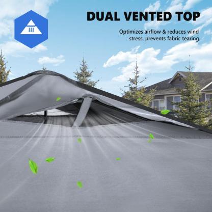 Carpa Plegable 10x10, Toldo Exterior Instantáneo de Montaje Sencillo con Techo Ventilado y Bolsa con Ruedas