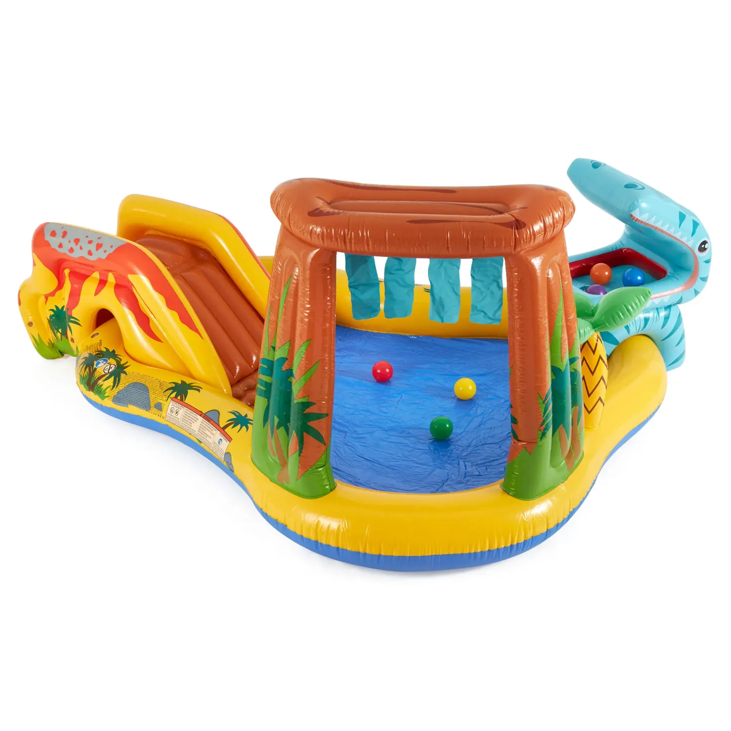 Piscina inflable para niños Play Center con tobogán para niños pequeños de 2 años en adelante. Construcción duradera de PVC con tobogán de agua y rociador para diversión durante todo el año. BOMBA NO INCLUIDA.