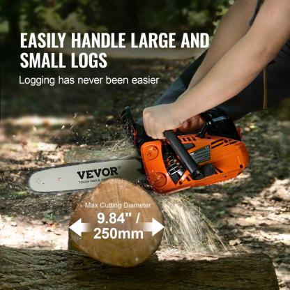 VEVOR Gas Chainsaw, Various specifications, Gasoline Powered Chain Saw, Handheld Cordless Petrol Chainsaws for Tree Wood Branch Cutting, Tree Trimming, Land Clearing, Farm Garden Ranch Forest Cutting Use