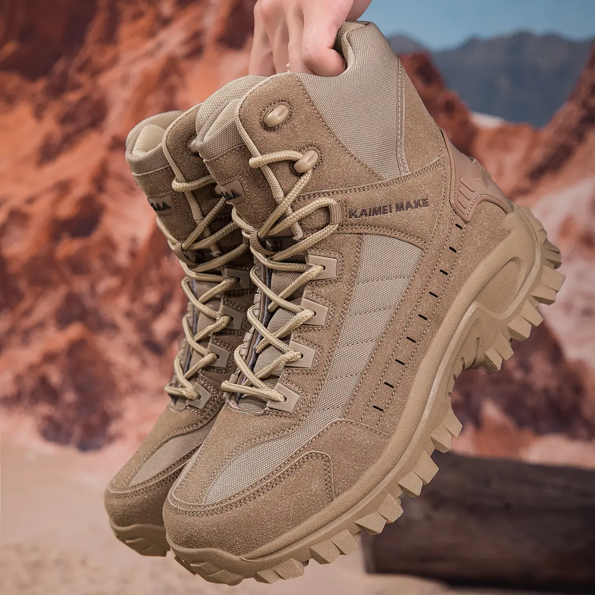 Botas deportivas para hombre, resistentes a todo tipo de clima, de caña alta, con punta redonda, ligeras, transpirables y antideslizantes para exteriores, para montañismo, trekking, trabajo, actividades tácticas, calzado de moda para exteriores, botas de 