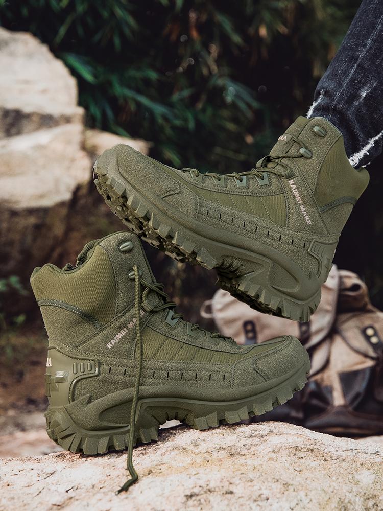 Men's All-Weather All-Terrain High-Top Round Toe Lightweight Breathable Slip-Resistant Outdoor Sports Boots for Mountaineering Trekking Work Tactical Activities fashion outdoor shoe hikingshoes trekking  boots jungle