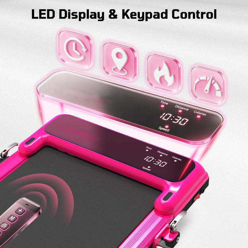 Cinta de correr eléctrica plegable con pasamanos y motor silencioso – Capacidad de peso de 265 lb, amplia superficie de carrera, control remoto y ruedas para un fácil desplazamiento – Incluye bandas de resistencia y control remoto de regalo.