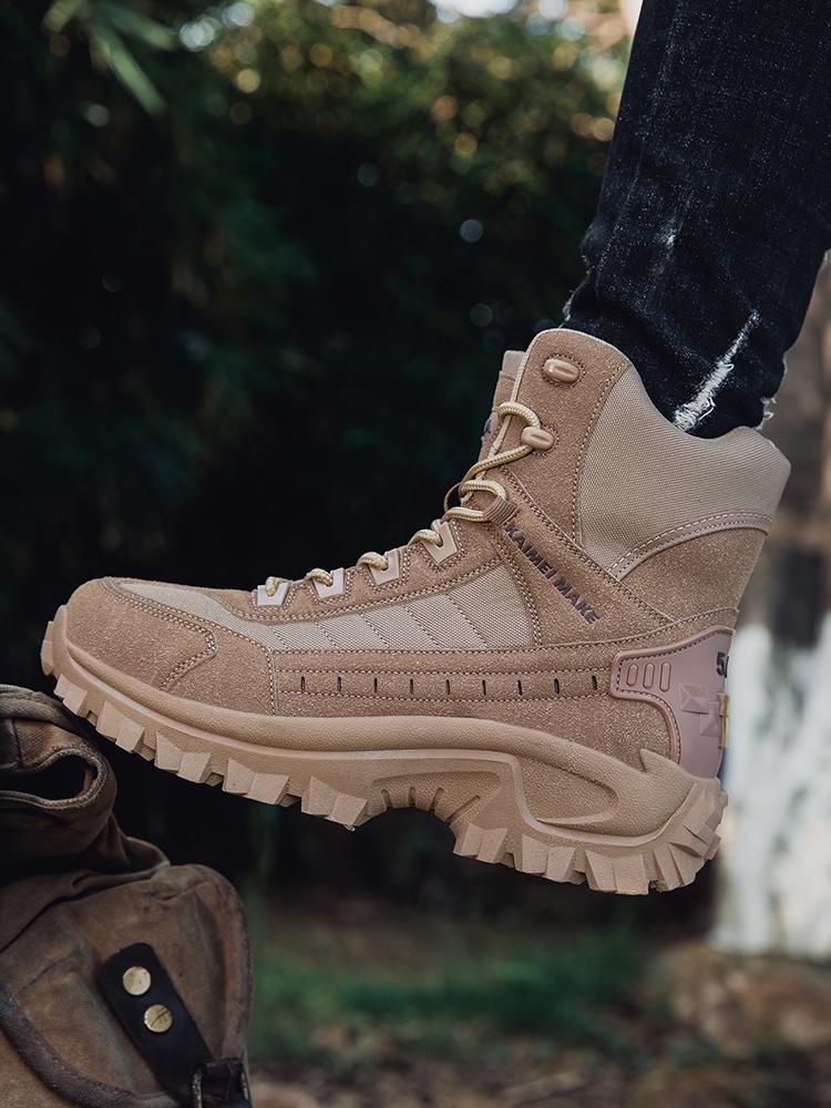 Men's All-Weather All-Terrain High-Top Round Toe Lightweight Breathable Slip-Resistant Outdoor Sports Boots for Mountaineering Trekking Work Tactical Activities fashion outdoor shoe hikingshoes trekking  boots jungle