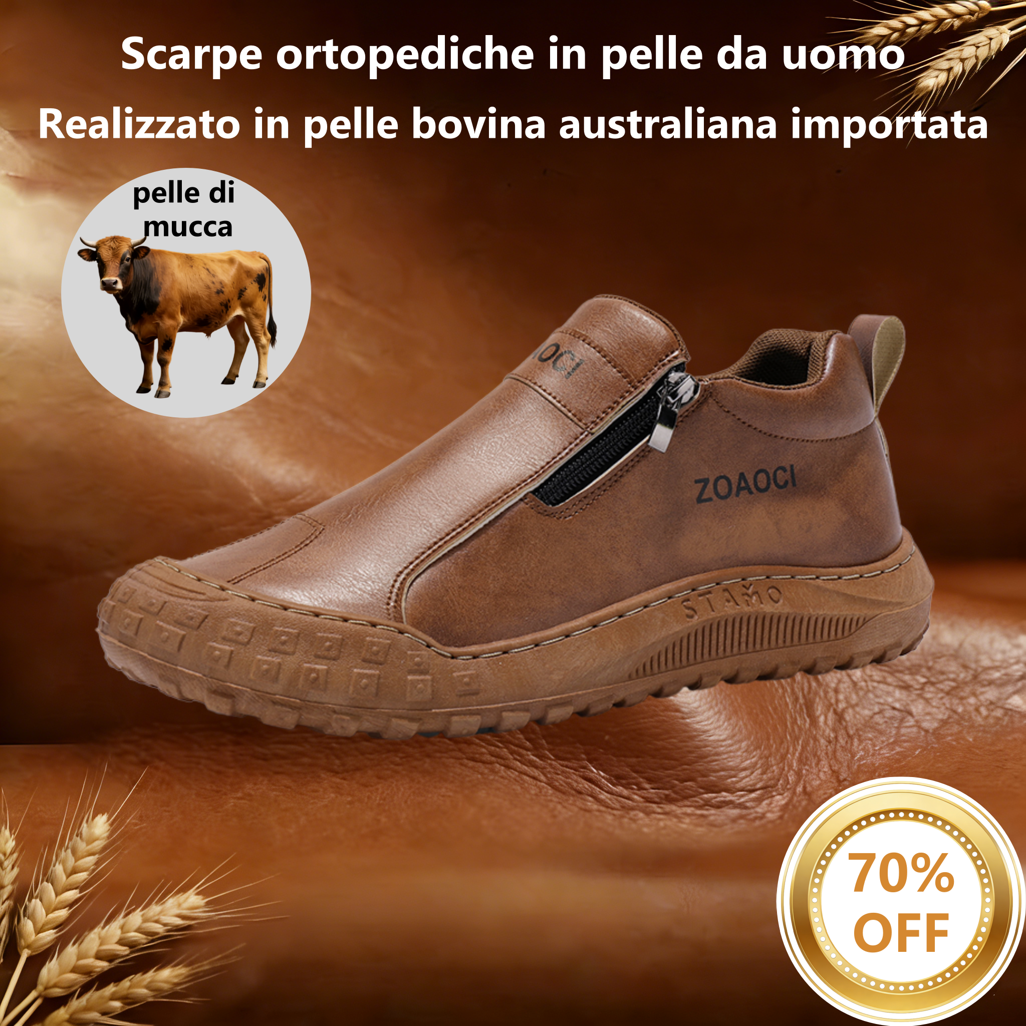 【⏰Offerta a tempo limitato: 70% di sconto - Non lasciartela sfuggire!】Scarpe ortopediche ergonomiche - ✅️Correggono la postura durante la camminata e alleviano il dolore ai piedi - Nuova versione impermeabile e antiscivolo 👞Pelle bovina australiana selez
