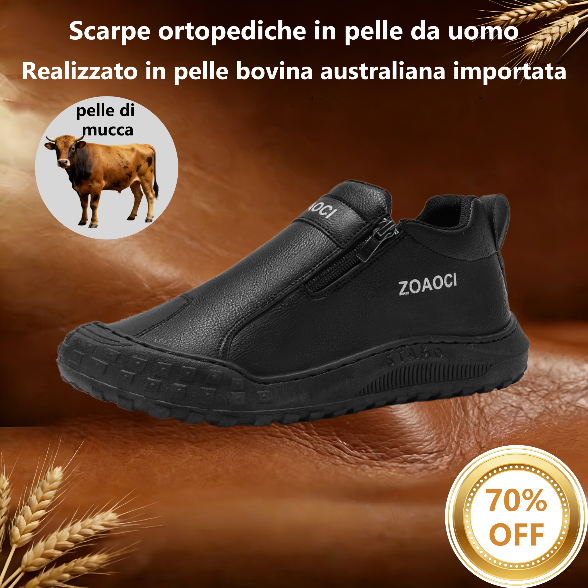 【⏰Offerta a tempo limitato: 70% di sconto - Non lasciartela sfuggire!】Scarpe ortopediche ergonomiche - ✅️Correggono la postura durante la camminata e alleviano il dolore ai piedi - Nuova versione impermeabile e antiscivolo 👞Pelle bovina australiana selez