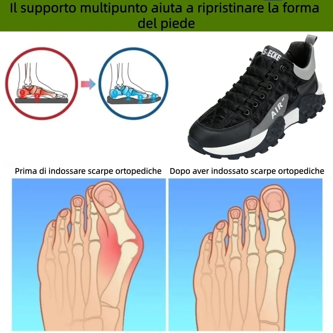 【⏰Sconto del 50% a tempo limitato - Non lasciartelo sfuggire】Scarpe ortopediche ergonomiche - ✅️ Correzione della postura durante la camminata - Impermeabili e antiscivolo 👞 Pelle australiana selezionata