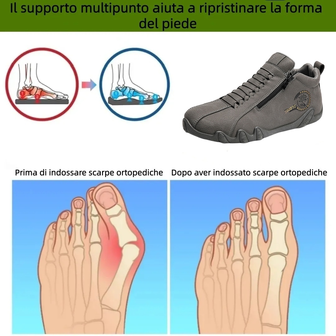 【⏰Sconto del 50% a tempo limitato - Non lasciartelo sfuggire】Scarpe ortopediche ergonomiche - ✅️ Correzione della postura durante la camminata - Impermeabili e antiscivolo 👞 Pelle australiana selezionata