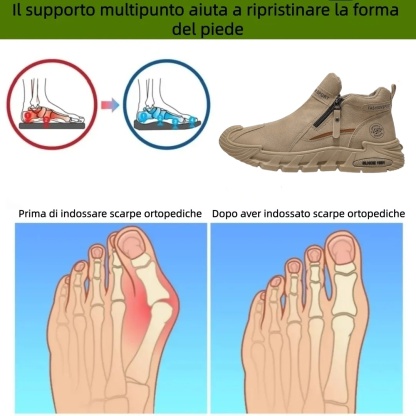 【⏰Sconto del 50% a tempo limitato - Non lasciartelo sfuggire】Scarpe ortopediche ergonomiche - ✅️ Correzione della postura durante la camminata - Impermeabili e antiscivolo 👞 Pelle australiana selezionata