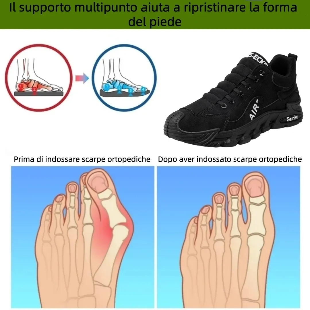 【⏰Sconto del 50% a tempo limitato - Non lasciartelo sfuggire】Scarpe ortopediche ergonomiche - ✅️ Correzione della postura durante la camminata - Impermeabili e antiscivolo 👞 Pelle australiana selezionata