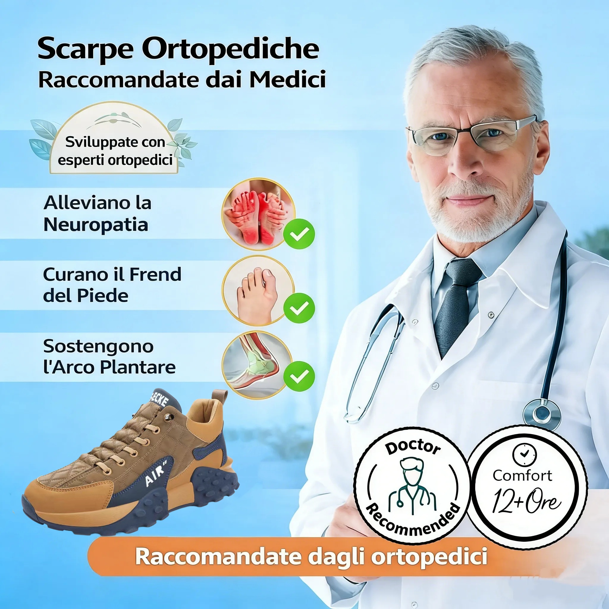 【⏰Sconto del 50% a tempo limitato - Non lasciartelo sfuggire】Scarpe ortopediche ergonomiche - ✅️ Correzione della postura durante la camminata - Impermeabili e antiscivolo 👞 Pelle australiana selezionata