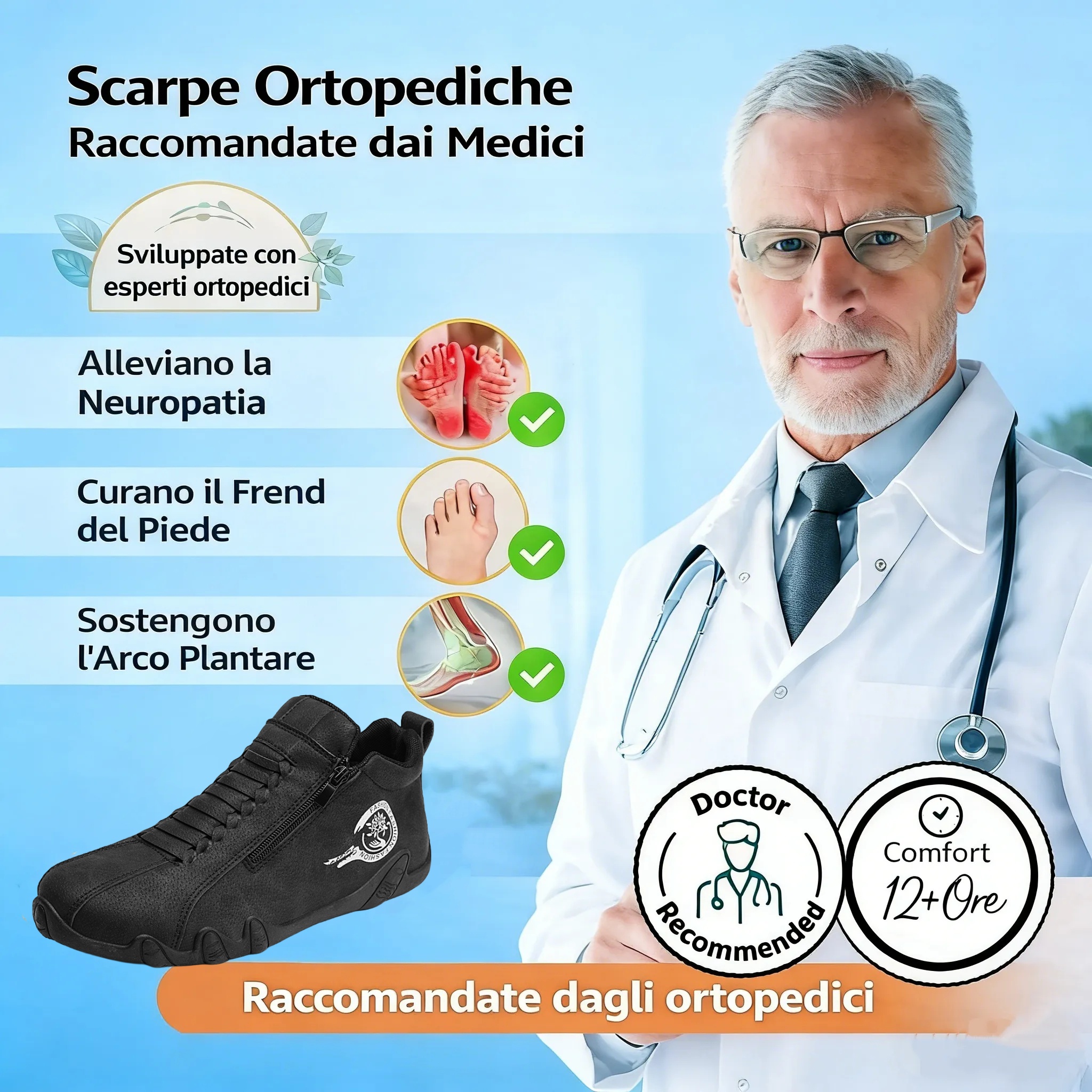 【⏰Sconto del 50% a tempo limitato - Non lasciartelo sfuggire】Scarpe ortopediche ergonomiche - ✅️ Correzione della postura durante la camminata - Impermeabili e antiscivolo 👞 Pelle australiana selezionata