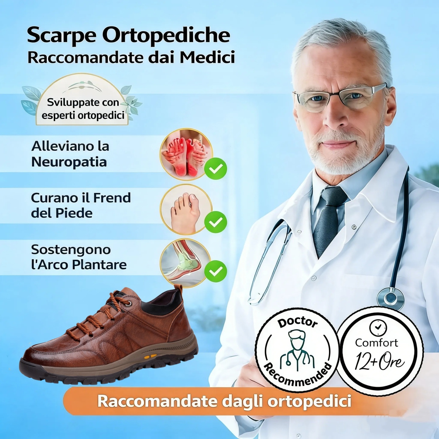 【⏰Offerta a tempo limitato: 70% di sconto - Non lasciartela sfuggire!】Scarpe ortopediche ergonomiche - ✅️Correggono la postura durante la camminata e alleviano il dolore ai piedi - Nuova versione impermeabile e antiscivolo 👞Pelle bovina australiana selez
