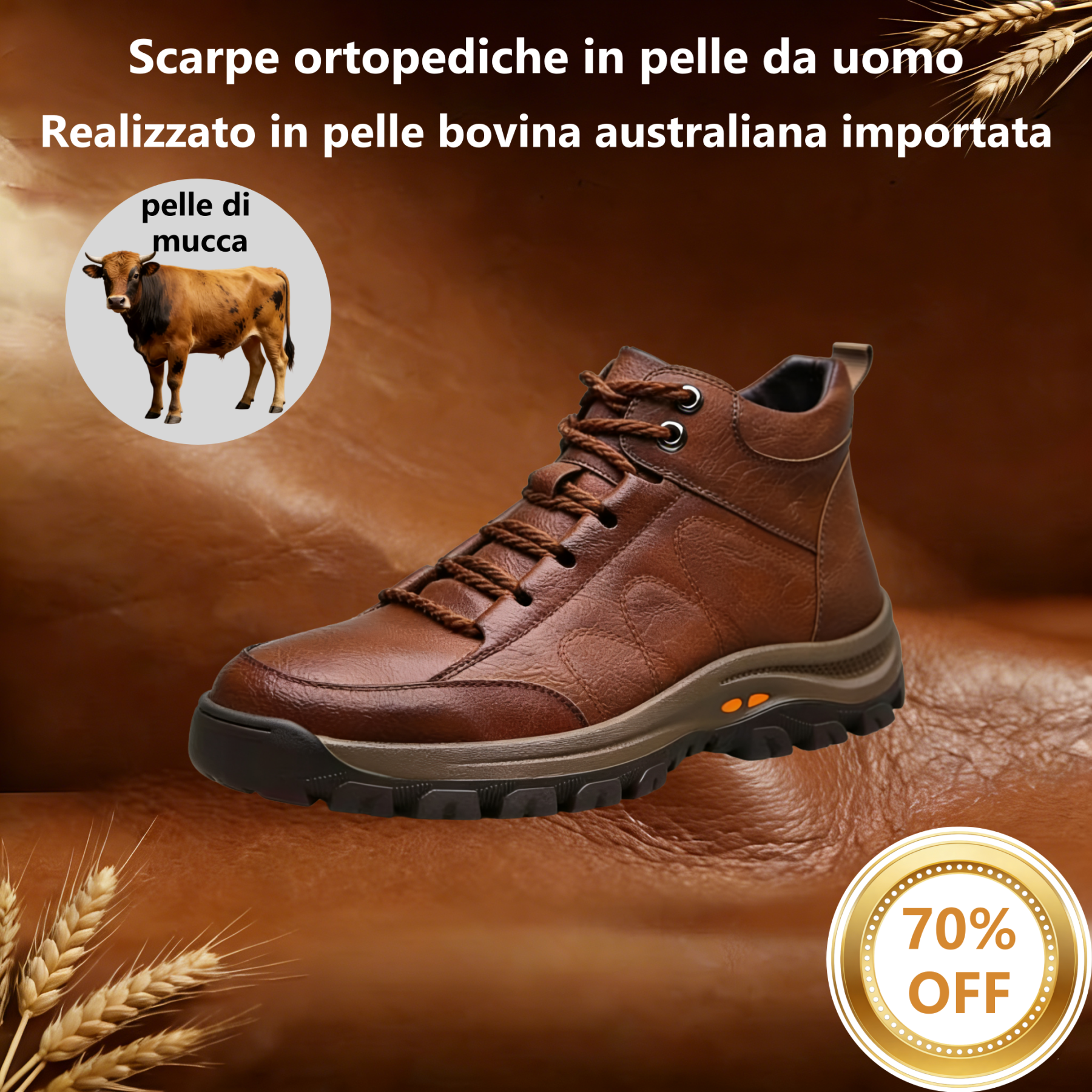 【⏰Offerta a tempo limitato: 70% di sconto - Non lasciartela sfuggire!】Scarpe ortopediche ergonomiche - ✅️Correggono la postura durante la camminata e alleviano il dolore ai piedi - Nuova versione impermeabile e antiscivolo 👞Pelle bovina australiana selez