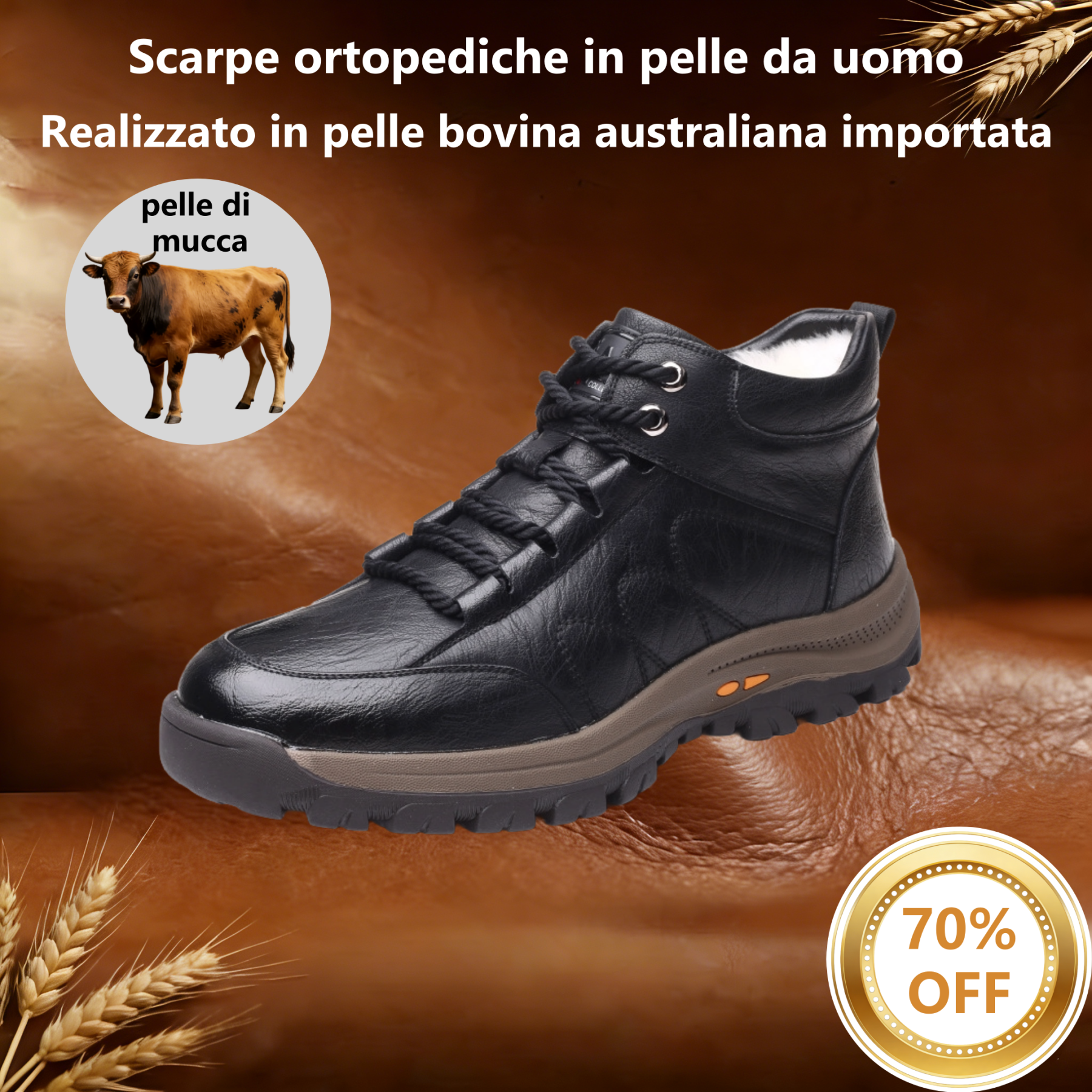 【⏰Offerta a tempo limitato: 70% di sconto - Non lasciartela sfuggire!】Scarpe ortopediche ergonomiche - ✅️Correggono la postura durante la camminata e alleviano il dolore ai piedi - Nuova versione impermeabile e antiscivolo 👞Pelle bovina australiana selez