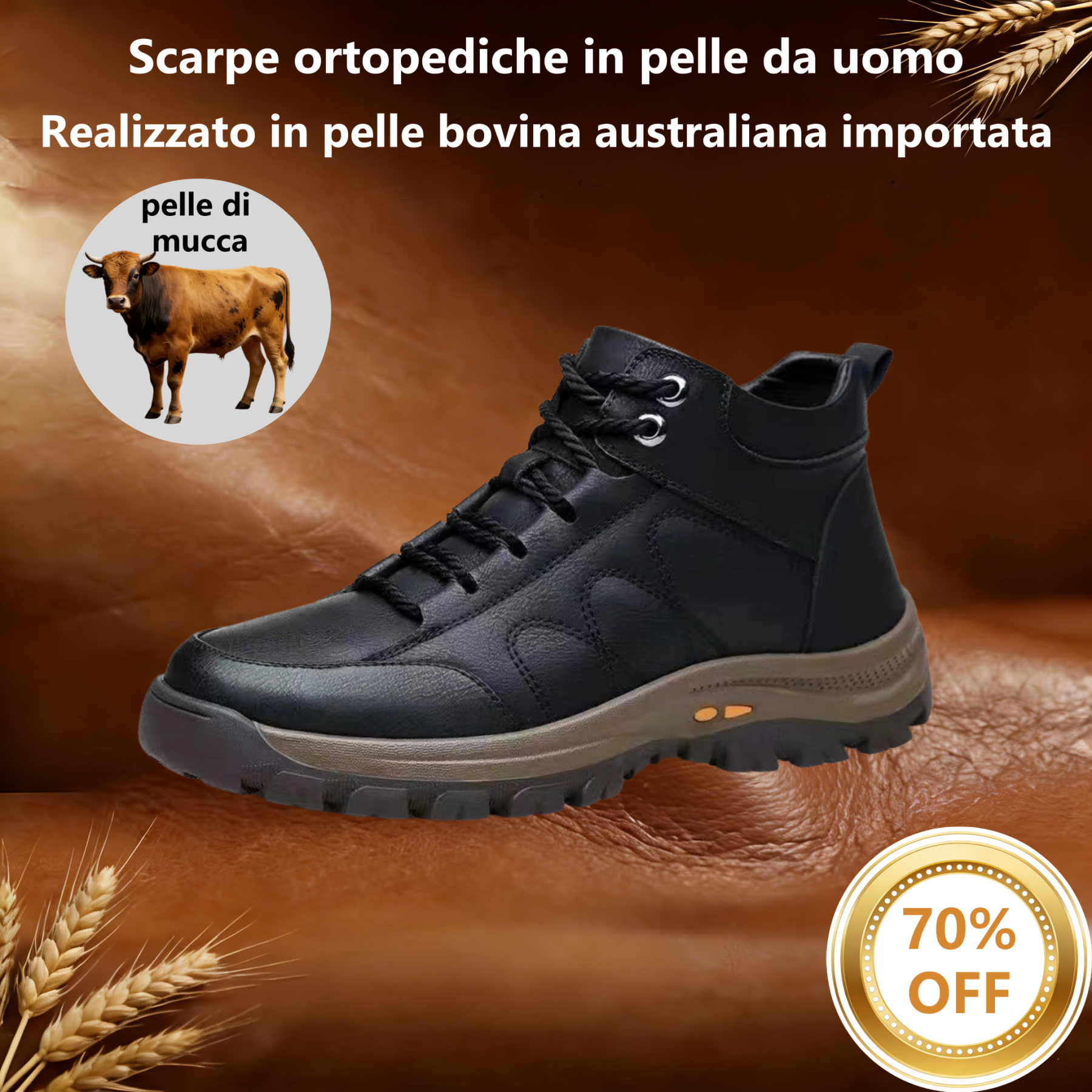 【⏰Offerta a tempo limitato: 70% di sconto - Non lasciartela sfuggire!】Scarpe ortopediche ergonomiche - ✅️Correggono la postura durante la camminata e alleviano il dolore ai piedi - Nuova versione impermeabile e antiscivolo 👞Pelle bovina australiana selez