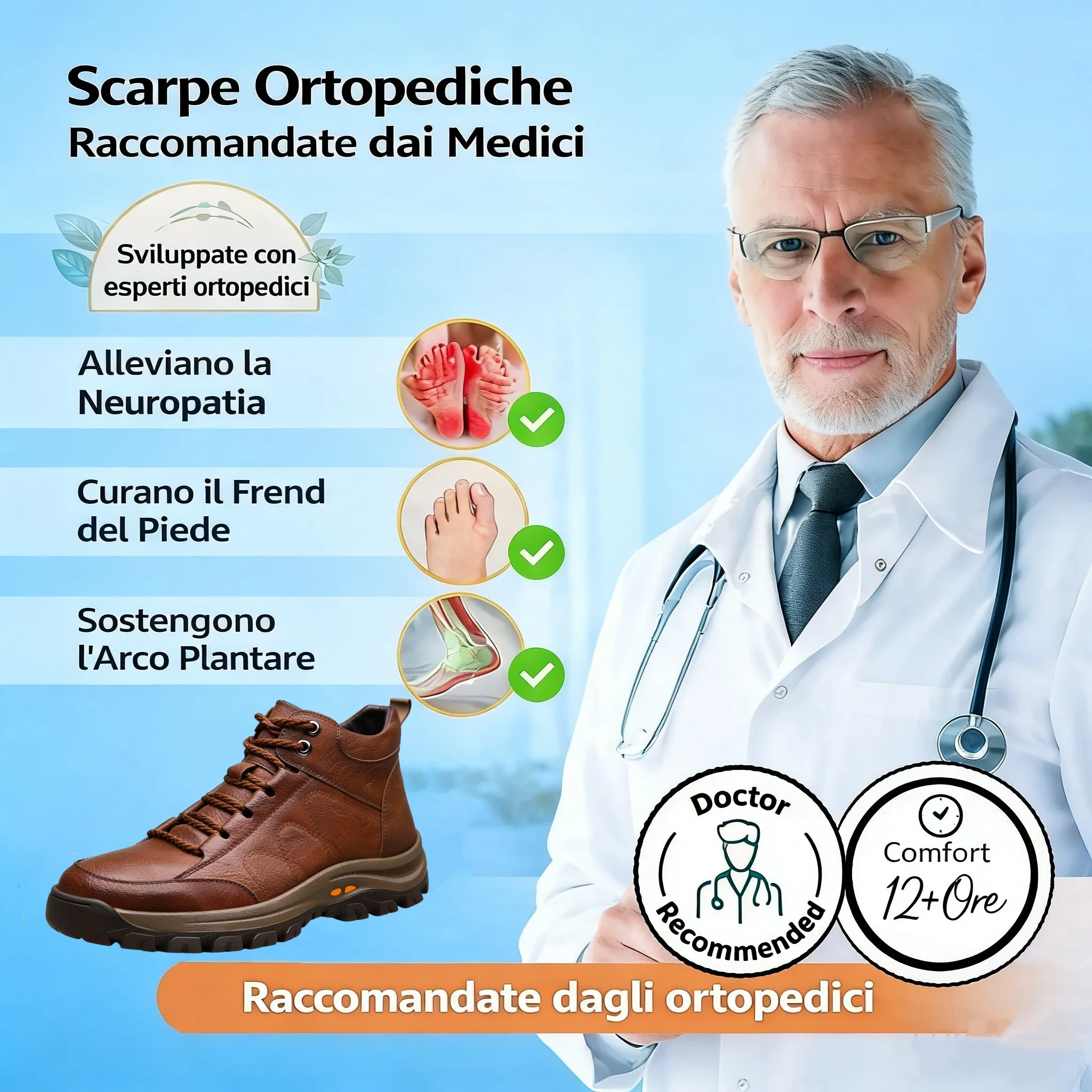 【⏰Offerta a tempo limitato: 70% di sconto - Non lasciartela sfuggire!】Scarpe ortopediche ergonomiche - ✅️Correggono la postura durante la camminata e alleviano il dolore ai piedi - Nuova versione impermeabile e antiscivolo 👞Pelle bovina australiana selez