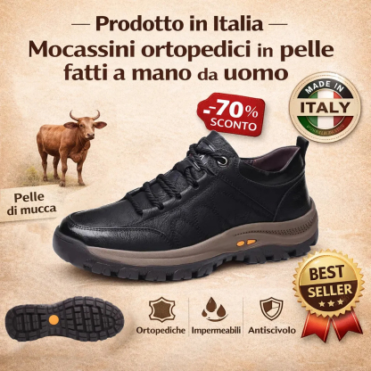 【⏰Offerta a tempo limitato: 70% di sconto - Non lasciartela sfuggire!】Scarpe ortopediche ergonomiche - ✅️Correggono la postura durante la camminata e alleviano il dolore ai piedi - Nuova versione impermeabile e antiscivolo 👞Pelle bovina australiana selez