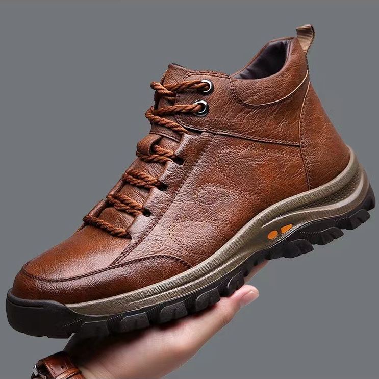 Men's high-top leather shoes