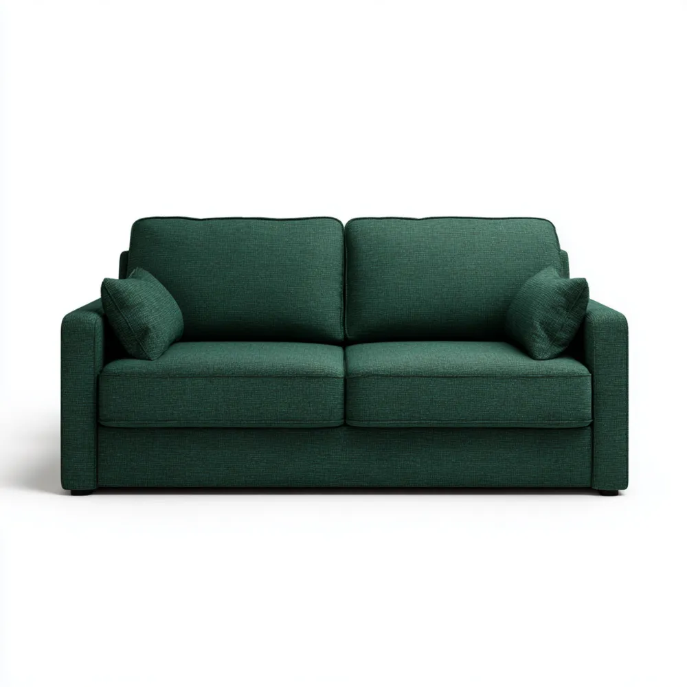 Divano Due Posti 180x90x85 cm in Tessuto Verde