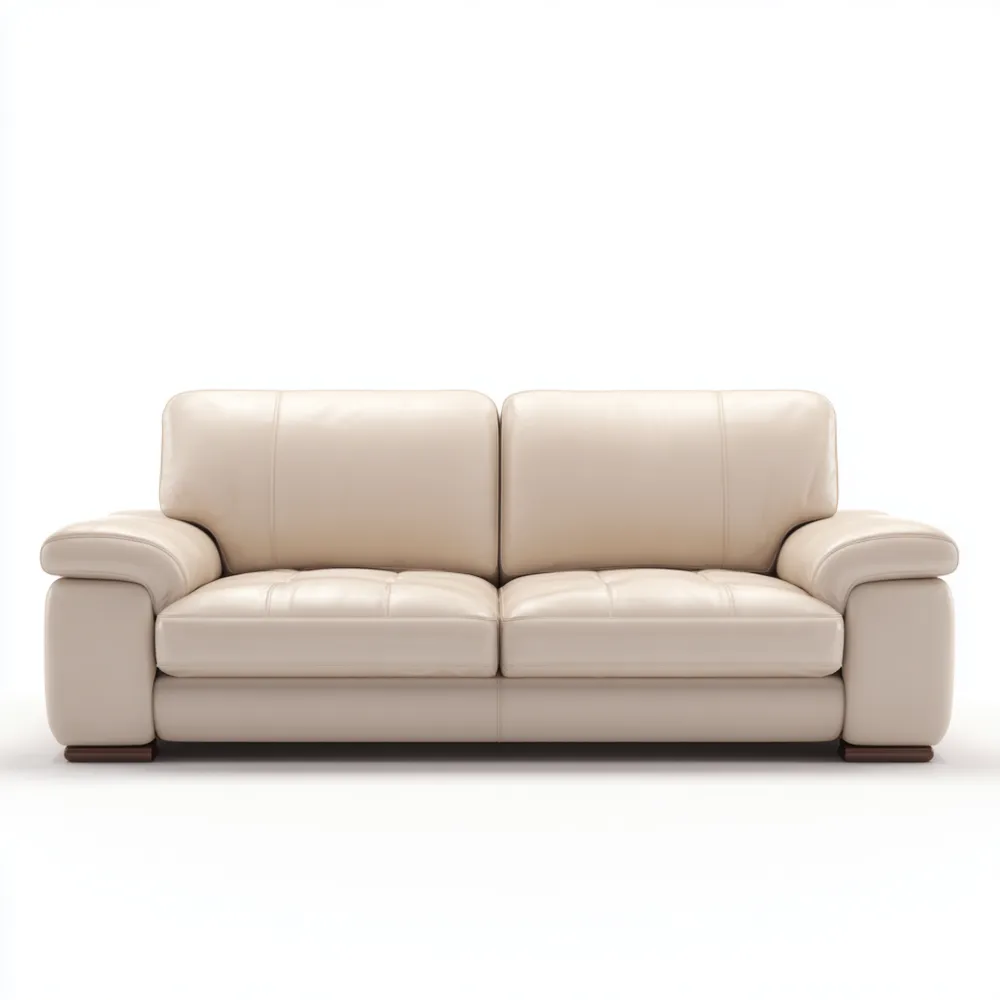 Divano due posti in Pelle 180x85x90 cm - Beige - Design Classico