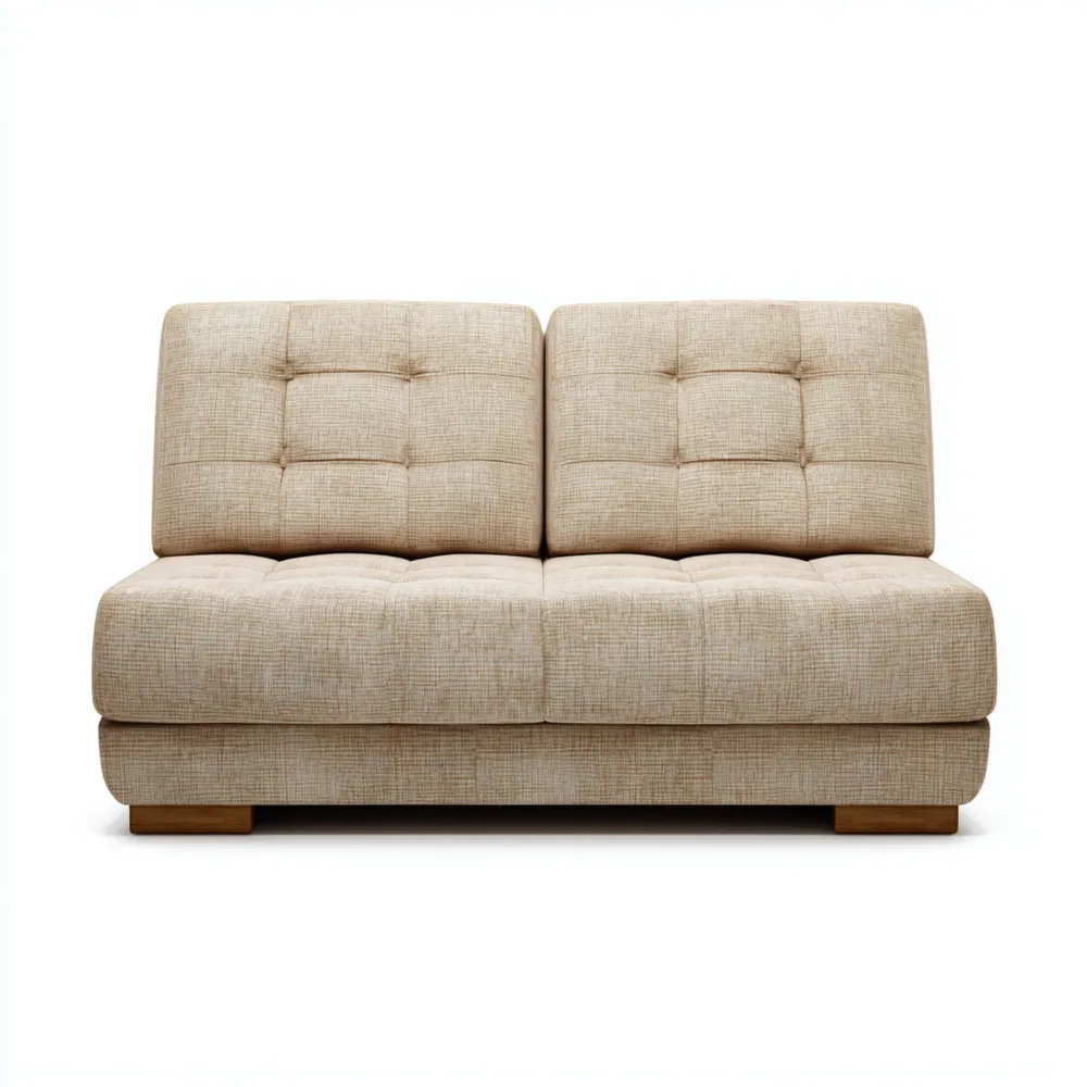 Divano due posti 150x90x80 cm in Tessuto Beige - Design Moderno