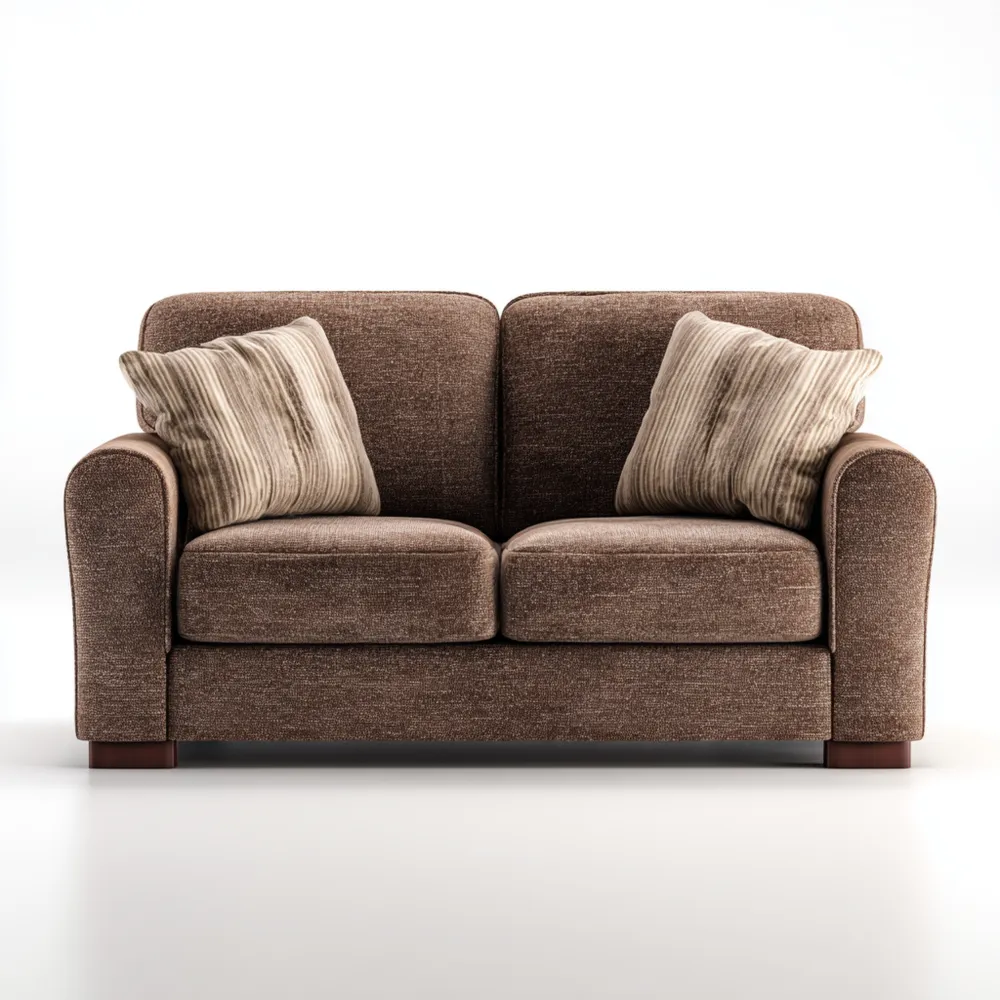 Divano due posti Tessuto 150x85x90 cm - Marrone - Design Classico