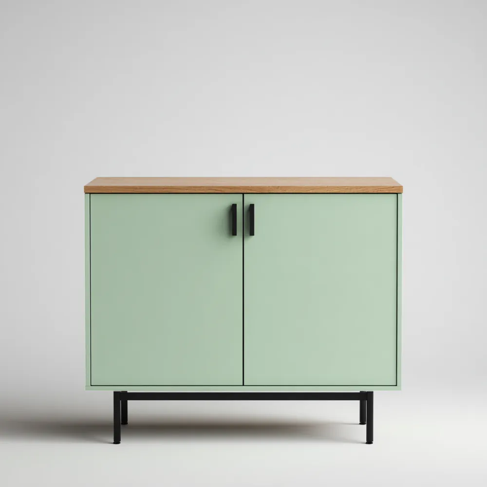 Credenza in Legno 100x40x80 cm – Verde Pastello – Design Moderno