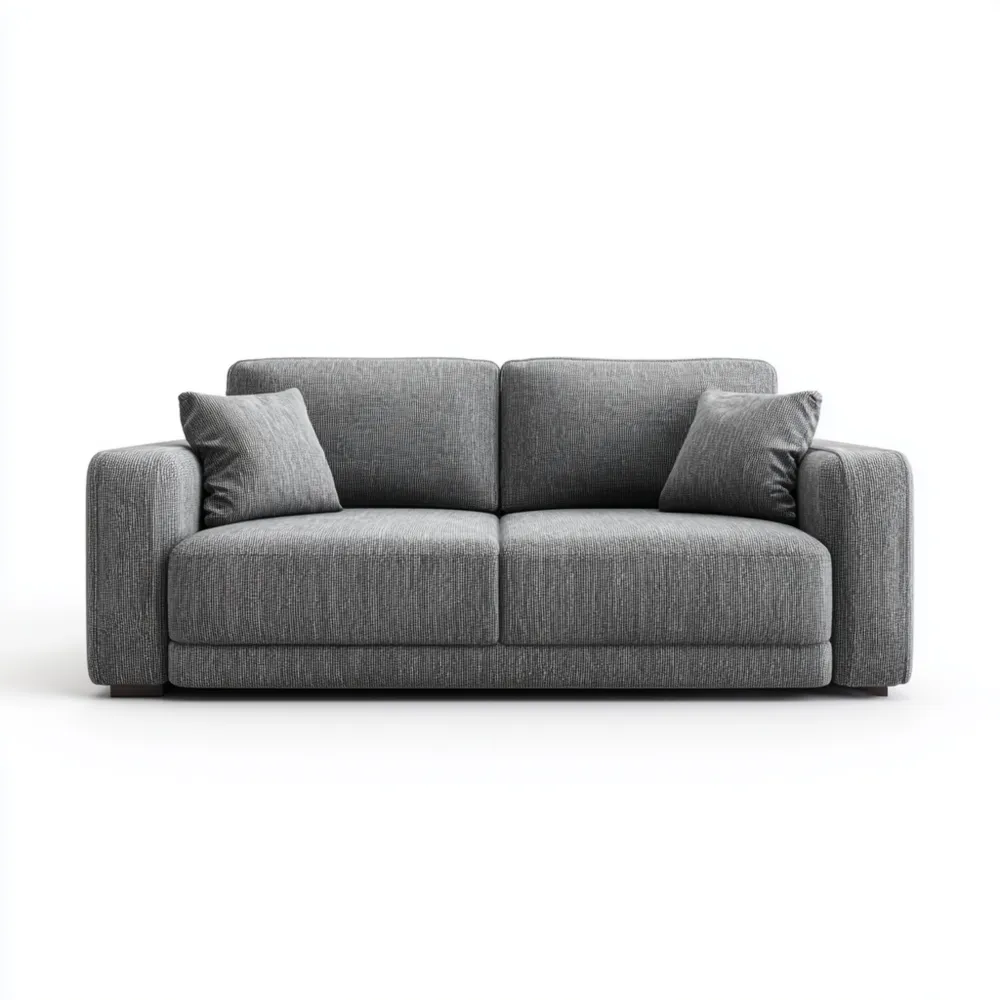 Divano due posti imbottito in tessuto 180x90x85 cm – Grigio Scuro – Design moderno