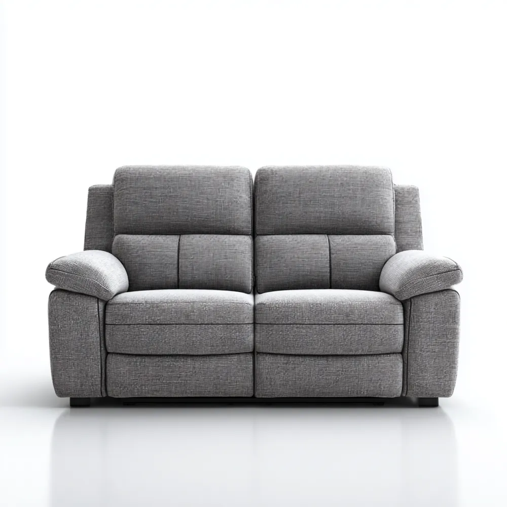 Divano due posti imbottito in tessuto 150x85x90 cm - Grigio - Design moderno