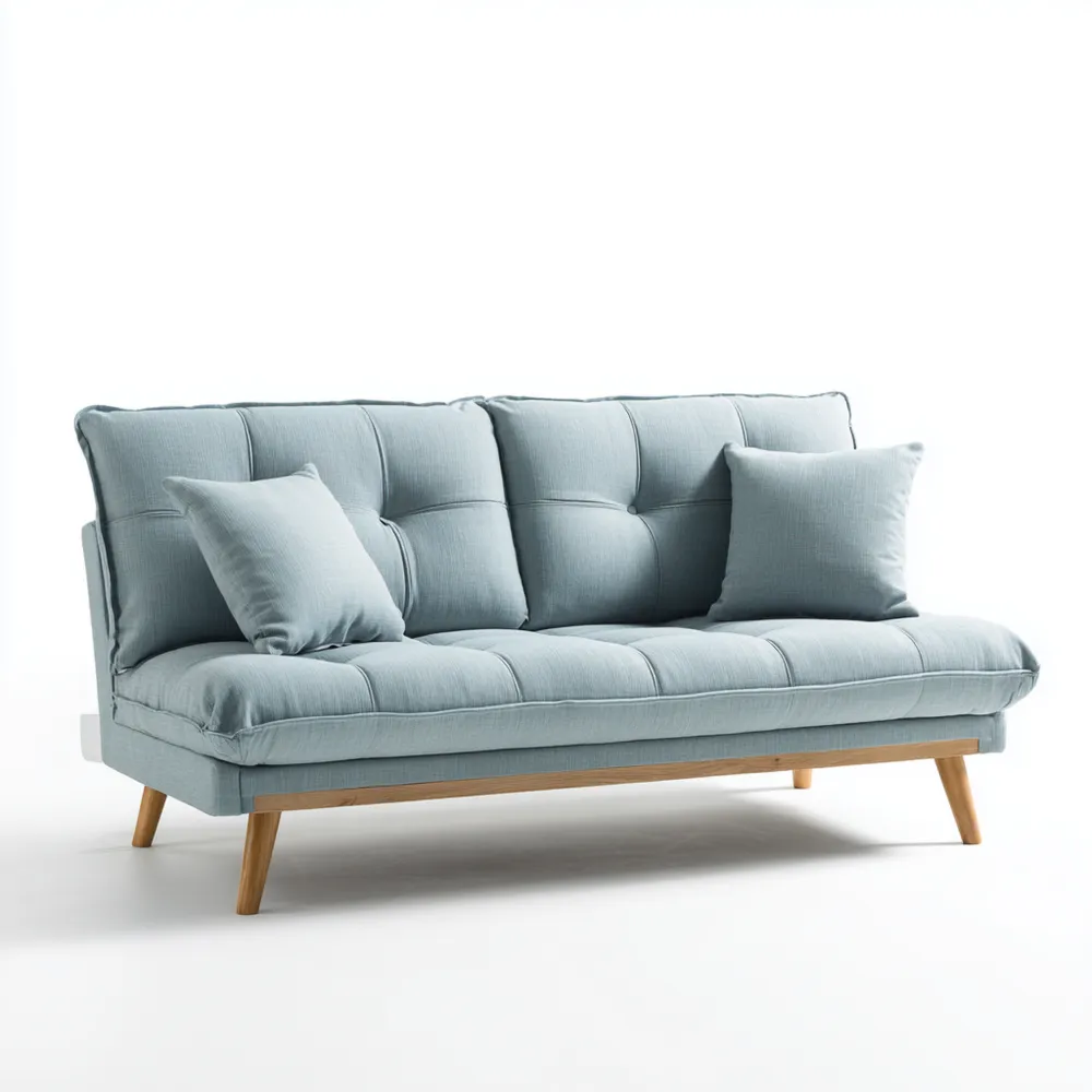 Divano due posti in Tessuto 180x85x78 cm – Azzurro – Design Moderno