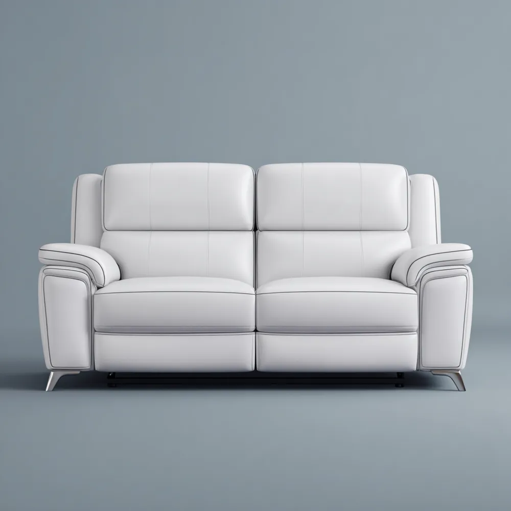 Divano due posti pelle 160x90x100 cm – Bianco – Design moderno