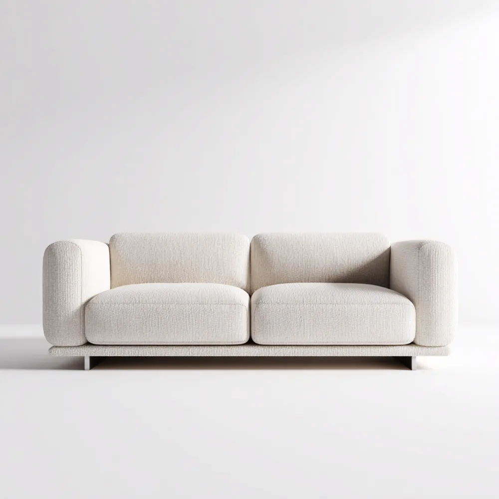 Divano due posti 180x85x75 cm in Tessuto – Bianco – Design Moderno