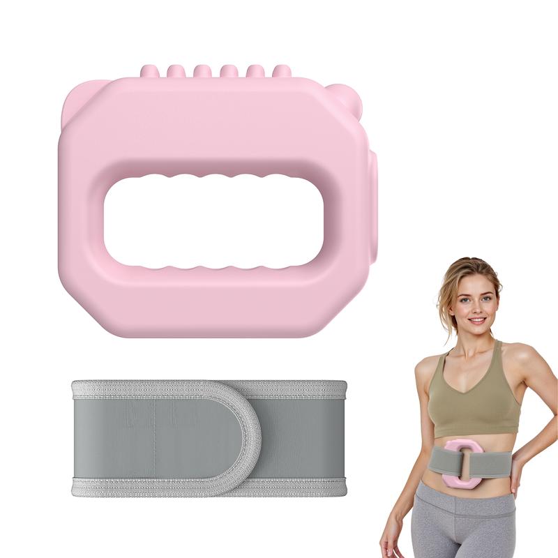 Vibrador portátil inalámbrico Merach para todo el cuerpo: 6 niveles de velocidad, masajeador percusivo de tejido profundo para aliviar los músculos del cuello y los hombros, ideal para la relajación. Diseño en rosa y gris.