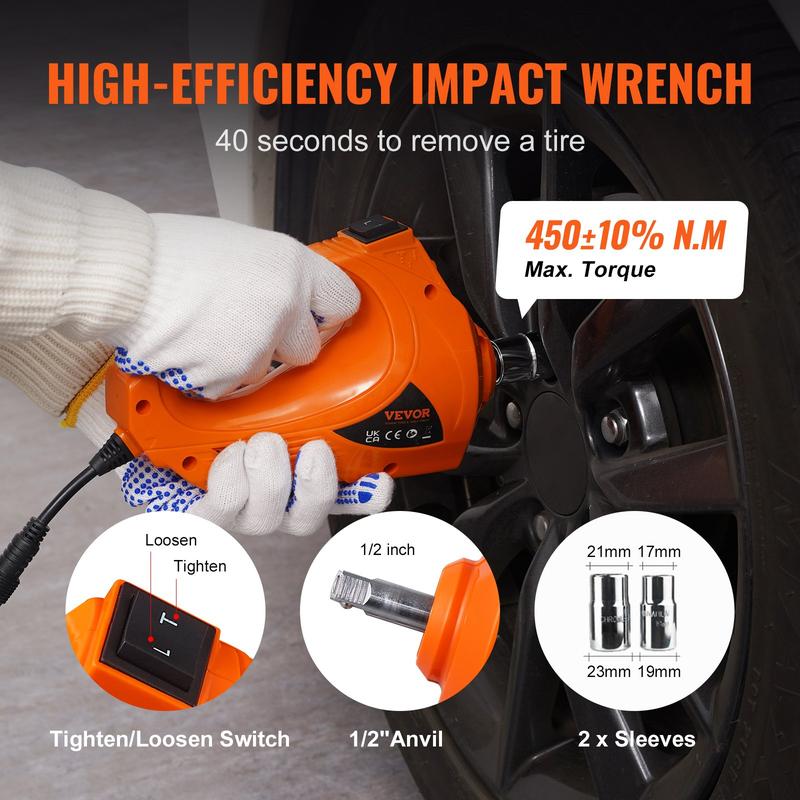 Gato hidráulico/de tijera para coche con capacidad máxima de 5 toneladas/11023 libras, llave de impacto eléctrica, bomba inflable integrada y luz LED. Elevador portátil para SUV, MPV, sedanes y camiones. Ideal para cambiar neumáticos y realizar reparacion