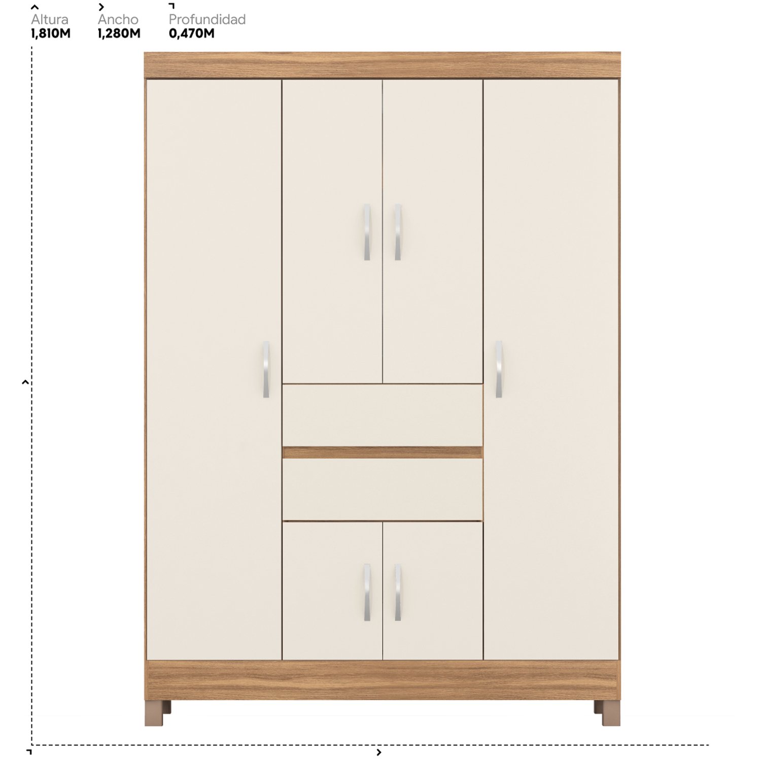 Ropero  6 Puertas 2 Cajones