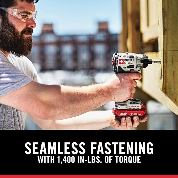 20 V MAX taladro inalámbrico y destornillador de impacto, kit combinado de herramientas eléctricas con 2 baterías y cargador (PCCK619L2)