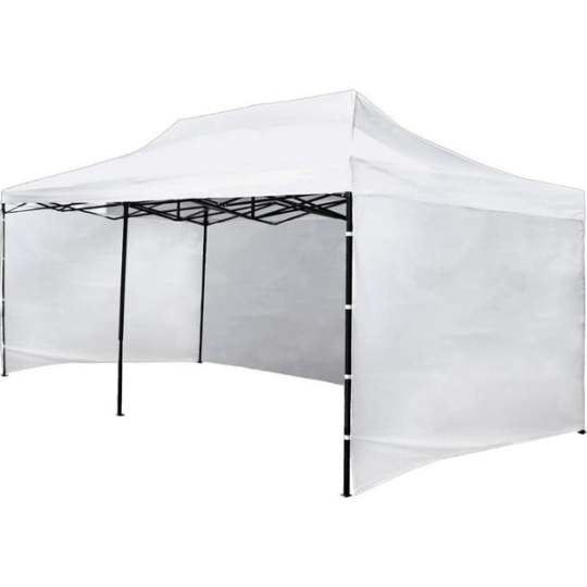 Carpa Pared 6 x 3 Metros Toldo Lona Impermeable Plegable para Jardin Color Blanco