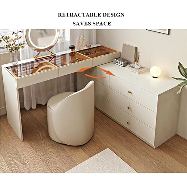 Cómoda blanca, moderna unidad de almacenamiento ancha, clóset telescópico para cambiador, 3 secciones de pista silenciosa, muebles de recámara (blanco 140 cm + 140 cm) Blanco 140cm+140cm