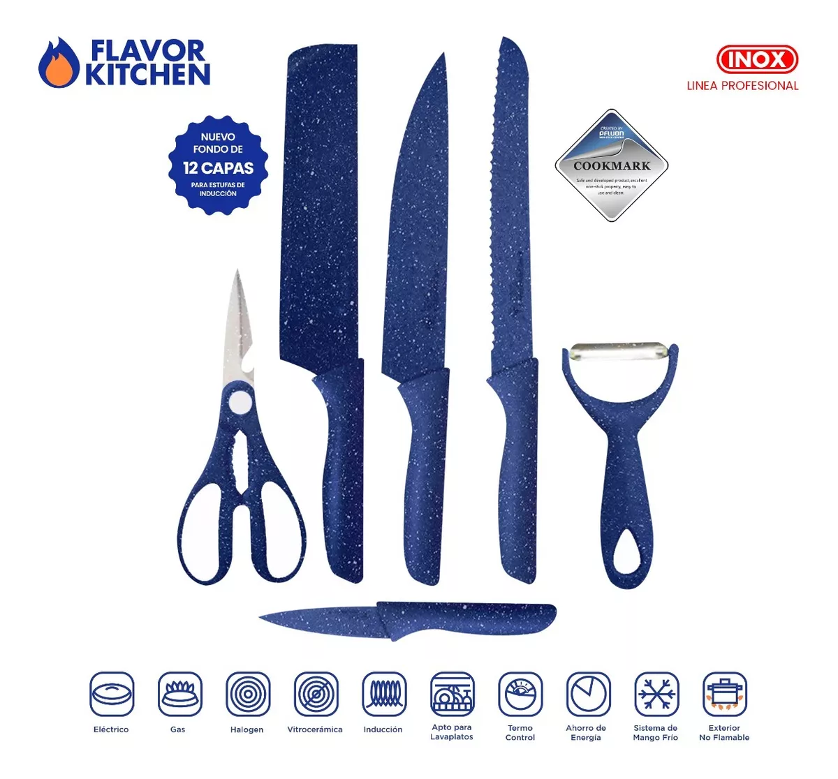 Batería De Cocina Flavor Kitchen Acero Inox Quirúrgico 26 Pz