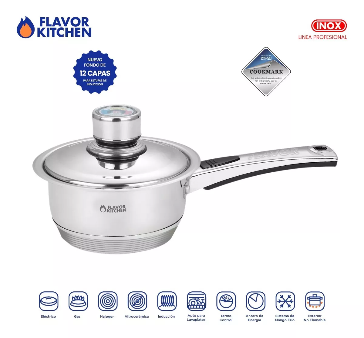 Batería De Cocina Flavor Kitchen Acero Inox Quirúrgico 26 Pz