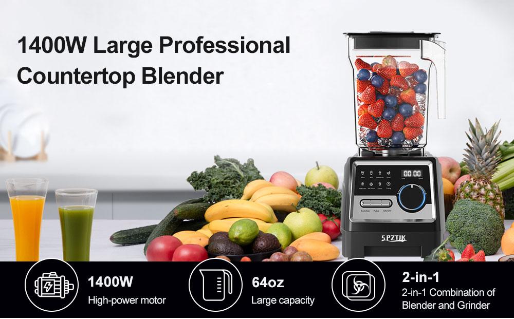 SPZTJK Professional Blender,Kitchen for Blender 68oz BPA Free 2 Containers Countertop Blenders, achine, Ice Crushing&Max.1400Watts/1000Watts Blender and Grinder Combo , Smoothies/Juice/Nuts BUTTER/Food Processor/Kitchen Appliances SPZTJK Professional Blender,Kitchen for Blender 68oz BPA Free 2 Containers Countertop Blenders, achine, Ice Crushing&Max.1400Watts/1000Watts Blender and Grinder Combo , Smoothies/Juice/Nuts BUTTER/Food Processor/Kitchen Appliances