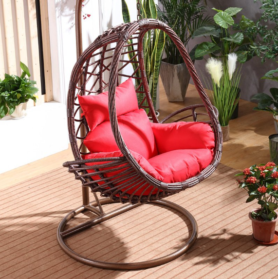 Columpio de mimbre para patio 2023, incluye cubierta vertical para lluvia🎉Con cojín de asiento