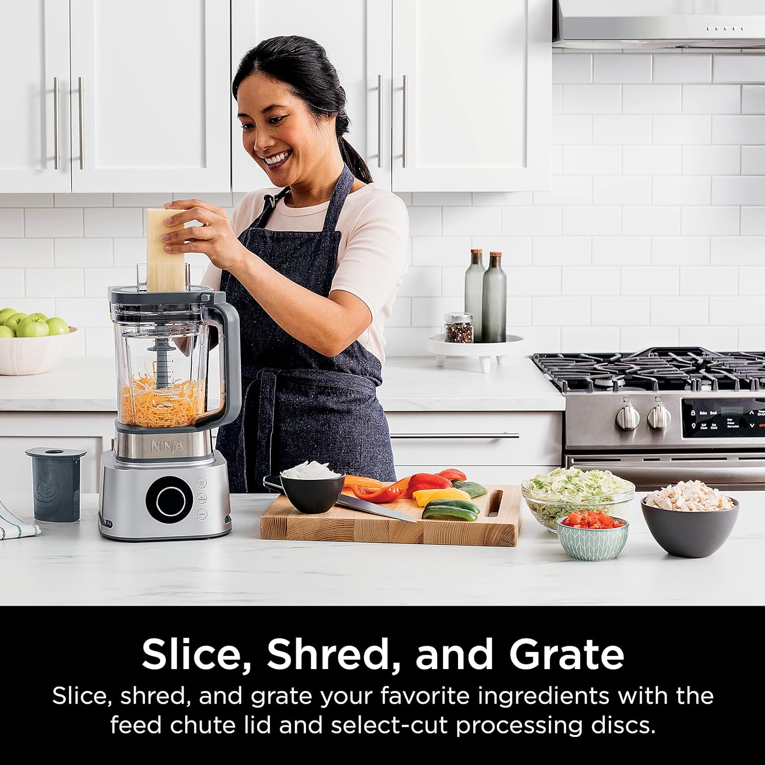 SS401 Foodi Power Blender Ultimate System con jarra de mezcla y procesamiento de alimentos de 70 onzas, fabricante de cuencos XL y extractor de nutrientes* y 7 funciones, color plateado